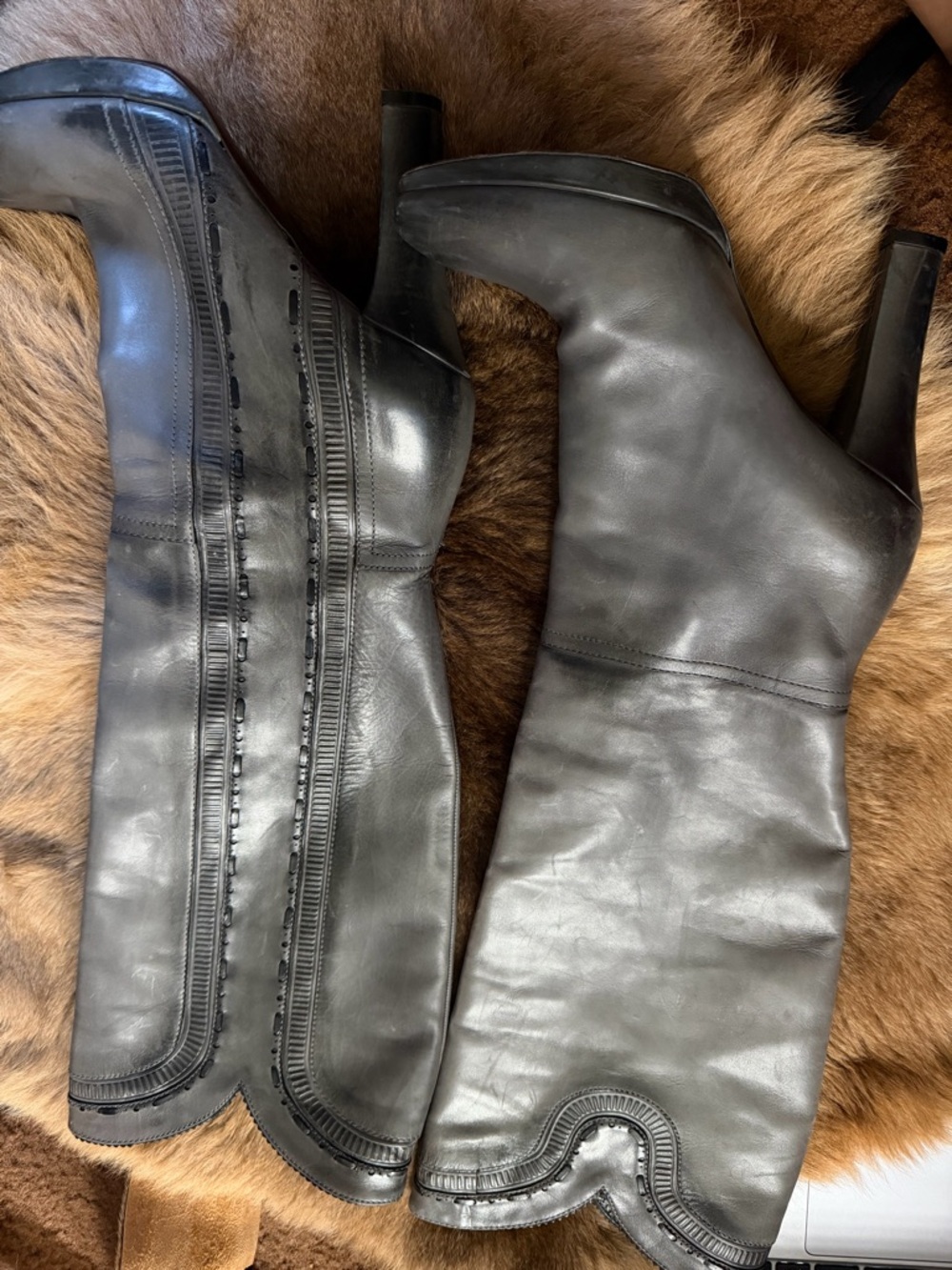 Bottega Veneta Dark grey Leather Boots